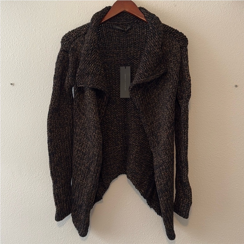 Merritt Charles Metallic Knit Open Front Cardigan